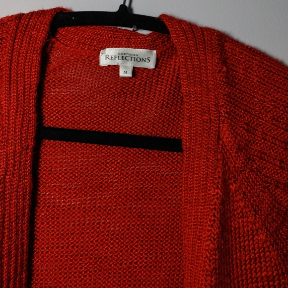 Northern Reflections Orange Open Cardigan - Picture 2 of 9